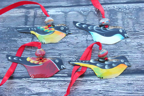 Colorful Metal Bird Ornaments, Haiti