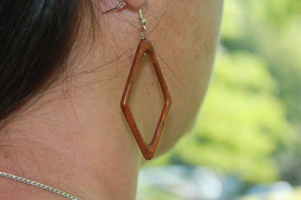 Smooth Wooden Earrings, Guatemala
