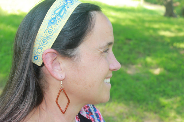 Smooth Wooden Earrings, Guatemala