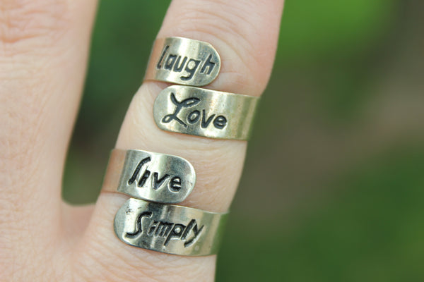 Silver Motto Ring, Peru