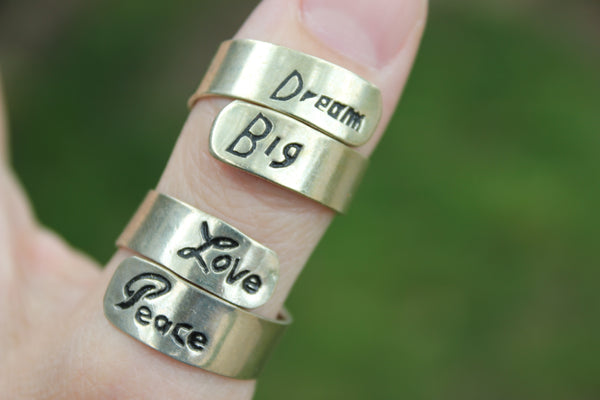 Silver Motto Ring, Peru