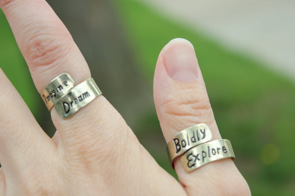 Silver Motto Ring, Peru