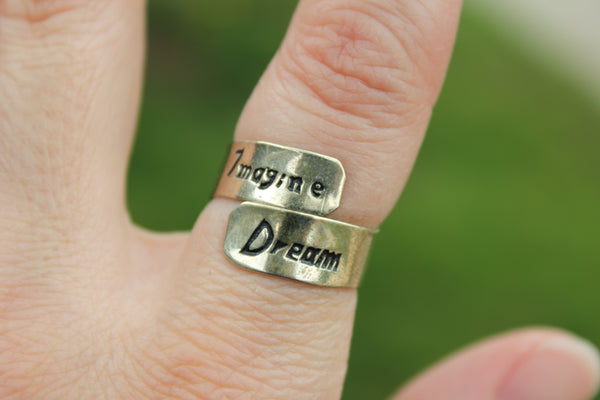 Silver Motto Ring, Peru