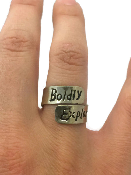 Silver Motto Ring, Peru