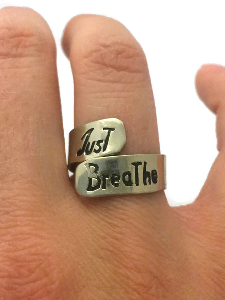 Silver Motto Ring, Peru