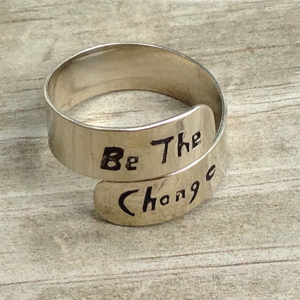 Silver Motto Ring, Peru