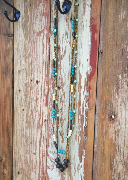 Paper Bead Trio Necklace, Uganda