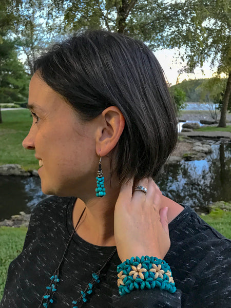 Turquoise Multi Bead Earrings, Thailand