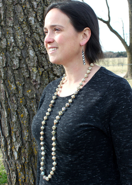 Long Paper Bead Necklaces, Uganda