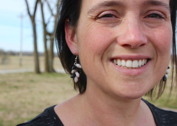 Paper Bead Cluster Earring, Uganda