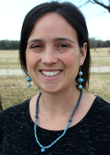 Triple Paper Bead Earring, Uganda