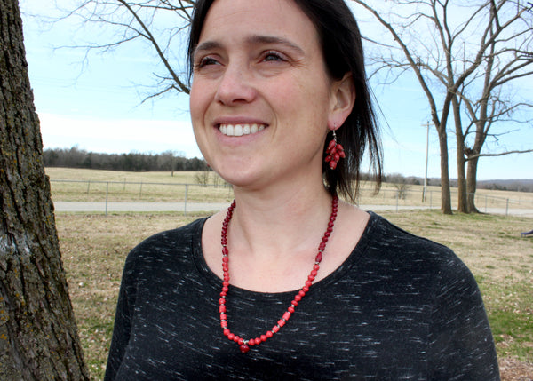 Paper Bead Cluster Earring, Uganda