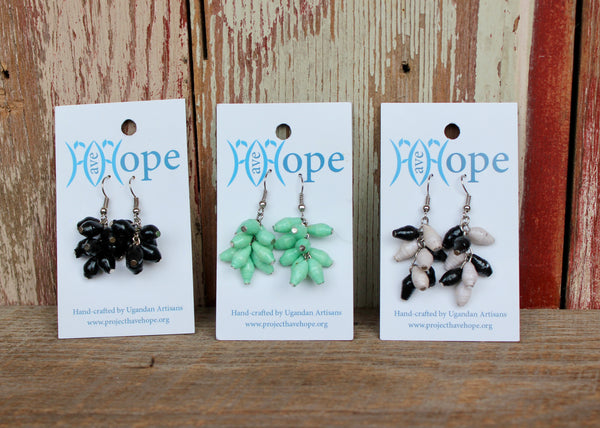 Paper Bead Cluster Earring, Uganda