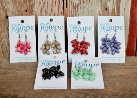 Paper Bead Cluster Earring, Uganda