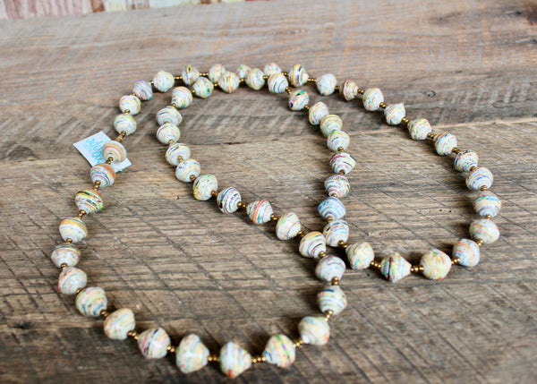 Long Paper Bead Necklaces, Uganda