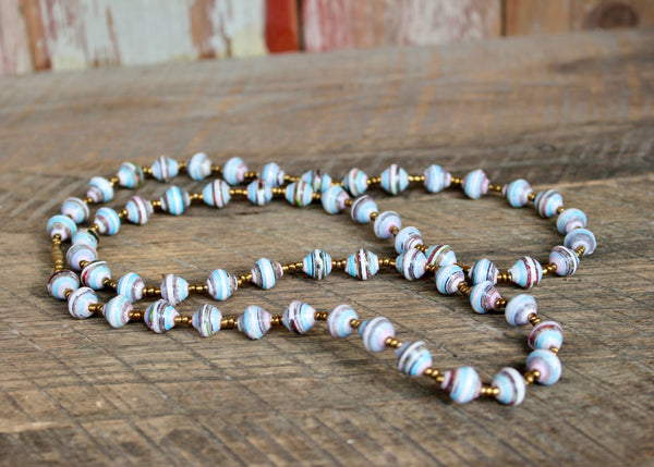Long Paper Bead Necklaces, Uganda