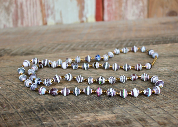 Long Paper Bead Necklaces, Uganda