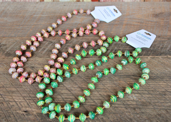 Long Paper Bead Necklaces, Uganda
