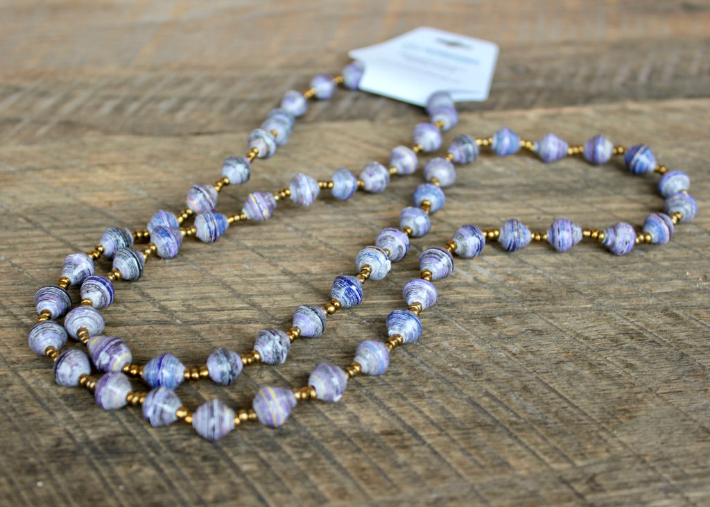 Long Paper Bead Necklaces, Uganda