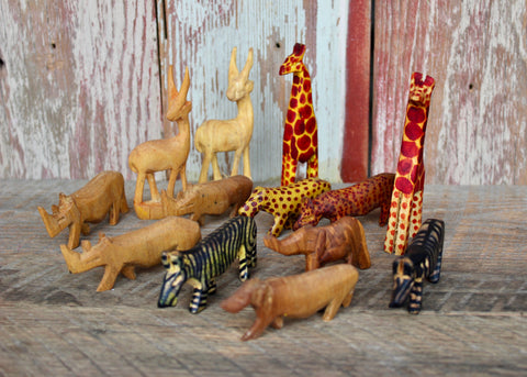 Hand Carved Miniature Safari Animals, Kenya