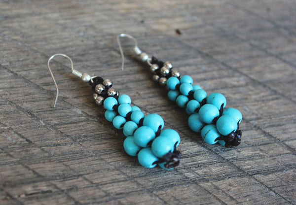 Turquoise Multi Bead Earrings, Thailand