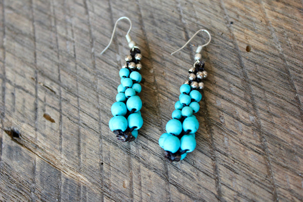 Turquoise Multi Bead Earrings, Thailand