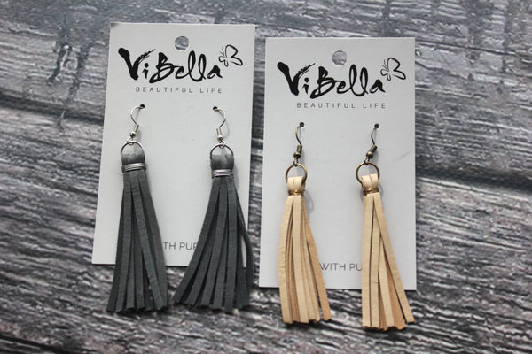Leather Earrings, Haiti