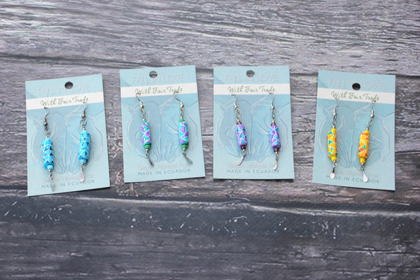 Painted Bead Earrings, Ecuador