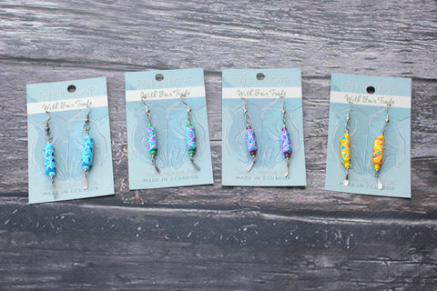 Painted Bead Earrings, Ecuador