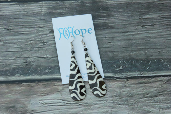 Geometric Bone Earrings, Uganda