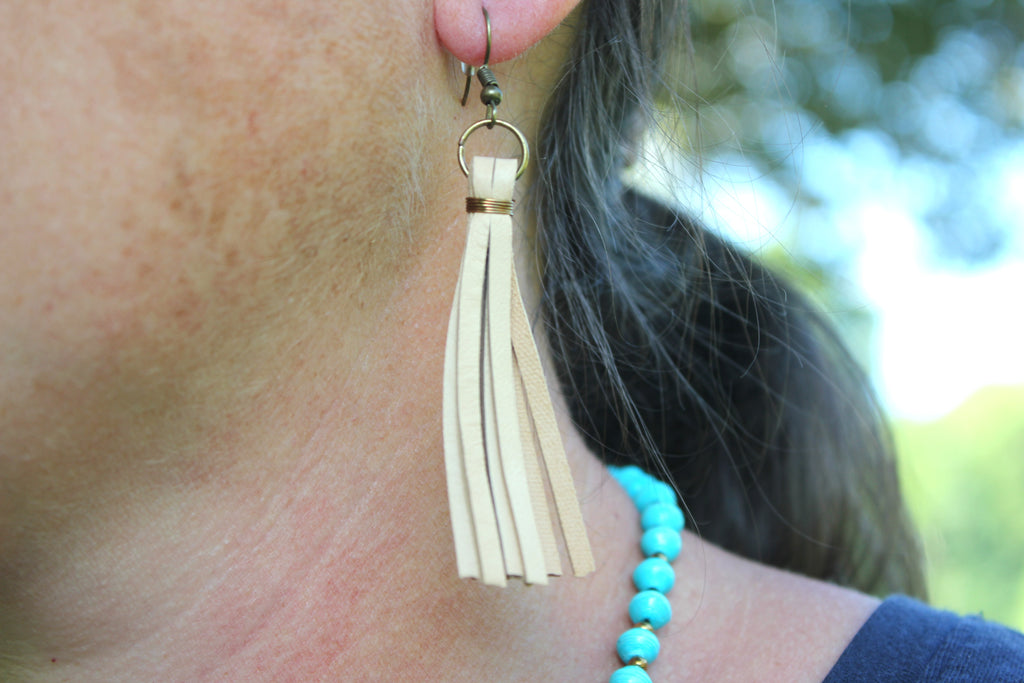 Leather Earrings, Haiti