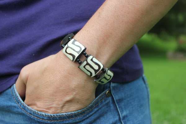Batik Bone Bracelet, Uganda