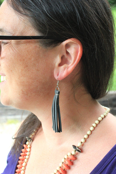 Leather Earrings, Haiti