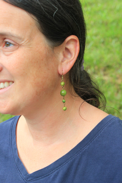 Tagua Earrings, Ecuador