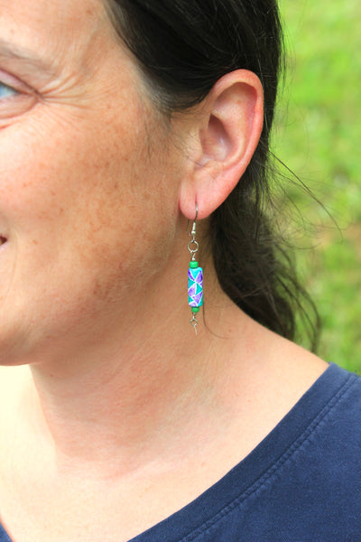 Painted Bead Earrings, Ecuador