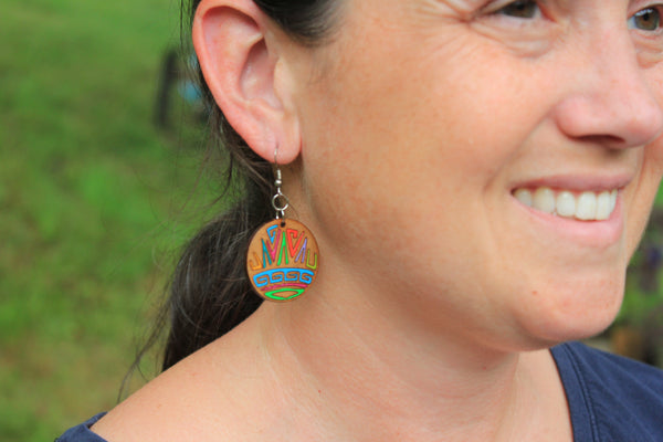 Pre-Colombian Design Earrings, Peru