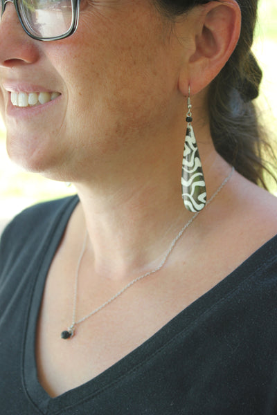 Geometric Bone Earrings, Uganda