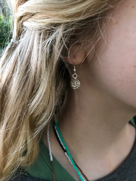 Silver Tumbleweed Earrings, Thailand
