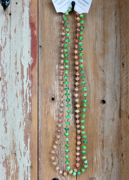 Long Paper Bead Necklaces, Uganda