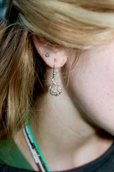 Silver Tumbleweed Earrings, Thailand